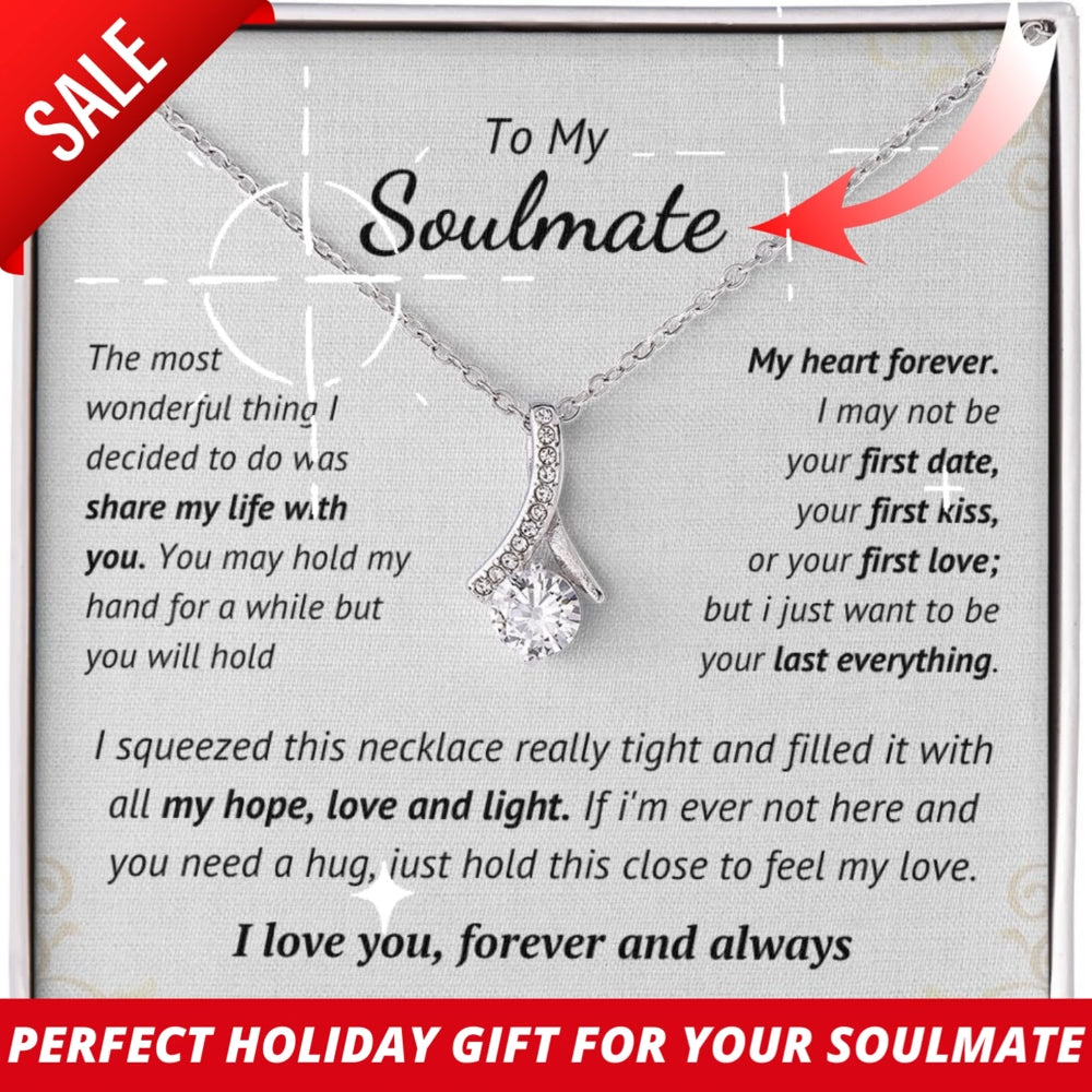 To Soulmate Necklace Gift for Girlfriend Wife Birthday Valentines Day Christmas