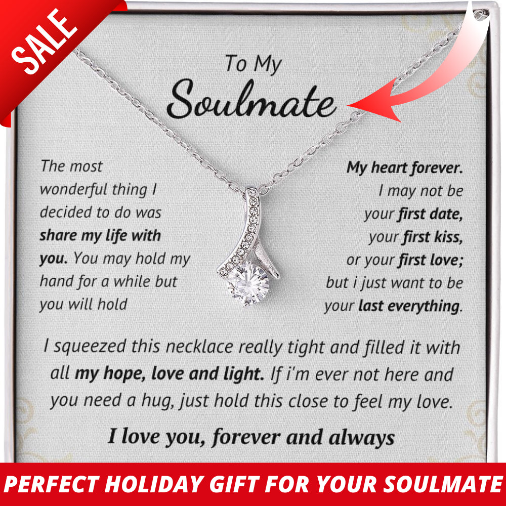 To Soulmate Necklace Gift for Girlfriend Wife Birthday Valentines Day Christmas